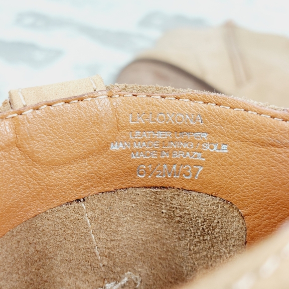 NEW Lucky Brand Loxona Tan Leather Block Heel Ankle Boots A978 - Picture 11 of 12